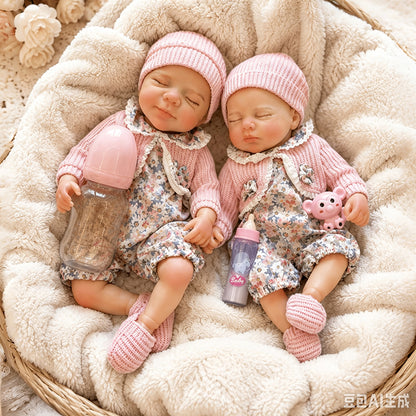 30cm Full Silicone Closed Eyes Reborn Twin Sisters- Pascale and Loulou