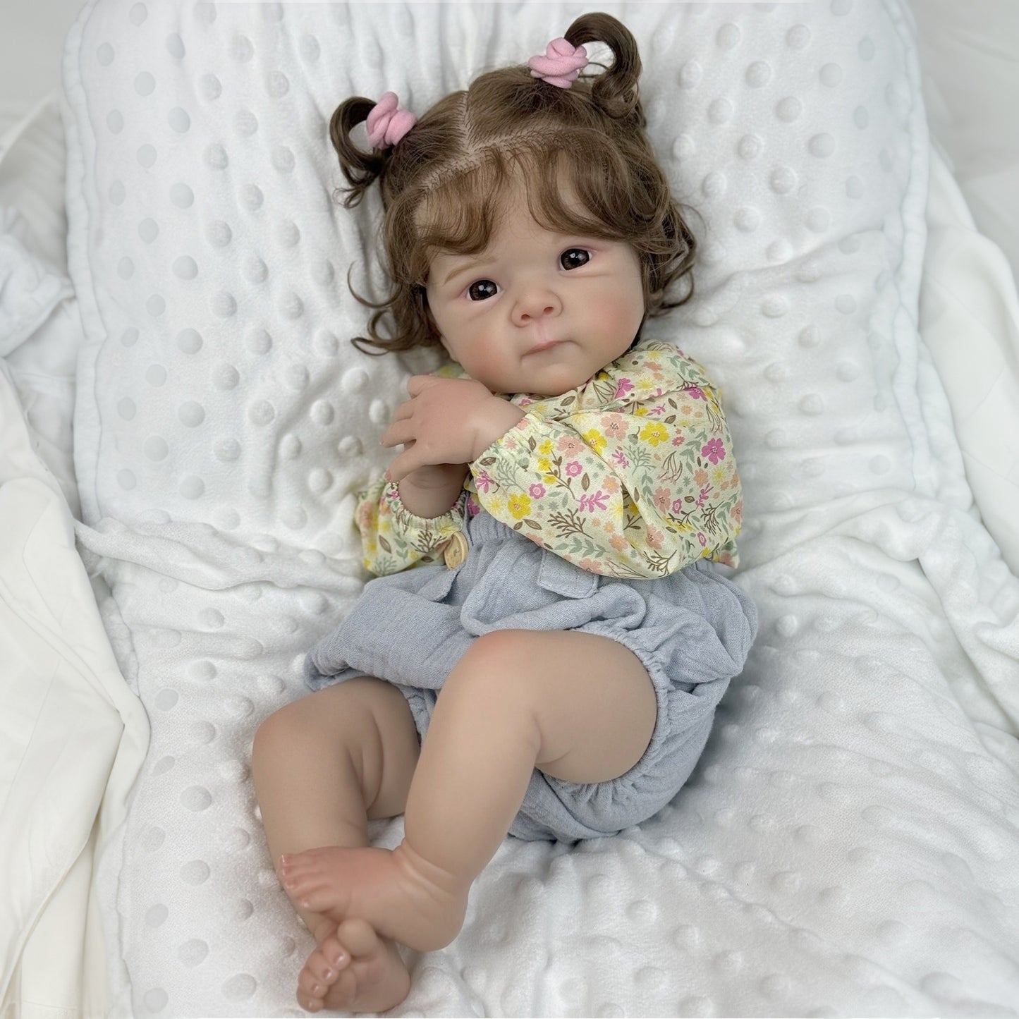48cm Open Eyes Soft Body Reborn Doll Bettie In Floral Clothes
