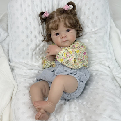 48cm Open Eyes Soft Body Reborn Doll Bettie In Floral Clothes