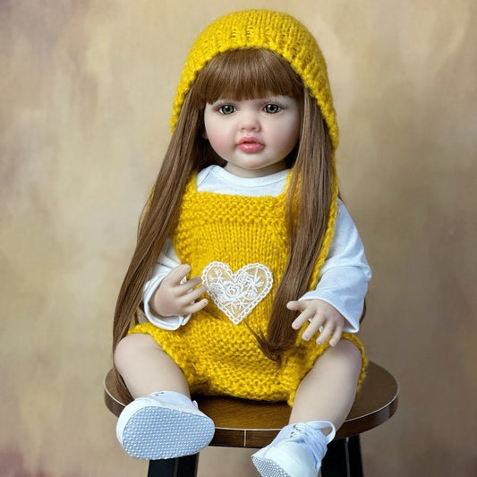 55cm Open Eyes Long Hair Reborn Doll Girl-Betty