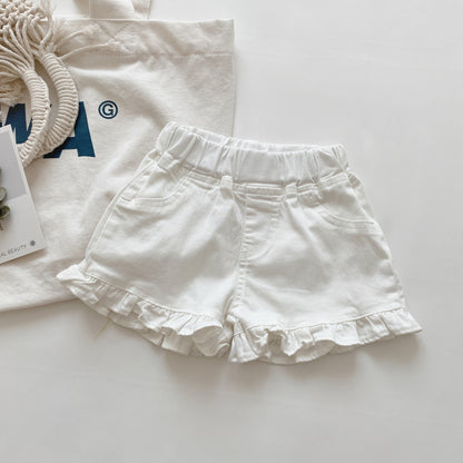 Girls Denim Ruffled Summer shorts