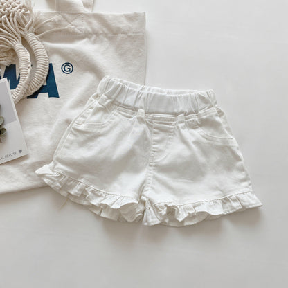 Girls Denim Ruffled Summer shorts