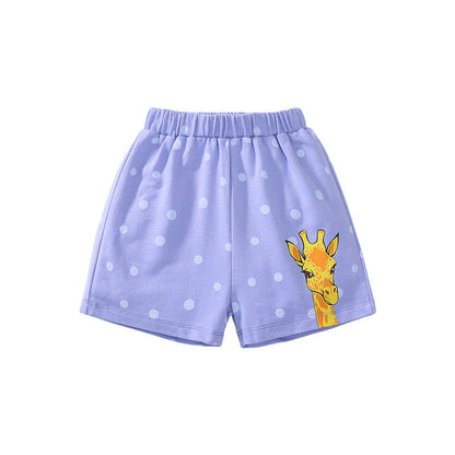 giraffe printed cross-border children's short pants