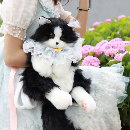 Adorable Handmade Lifelike Plush Kitten Backpack