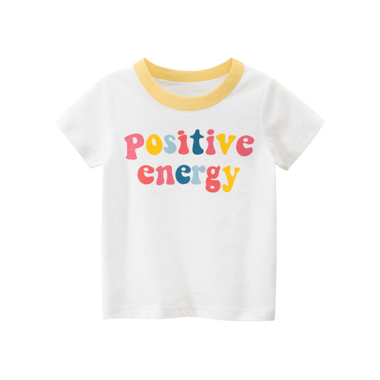 White Letter Print Short Sleeve T-Shirt