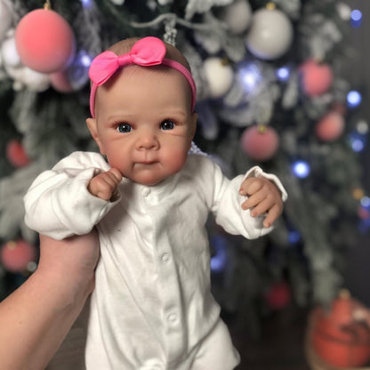 48cm Lifelike Open Eyes Bettie Reborn Baby Girl In White bodysuit