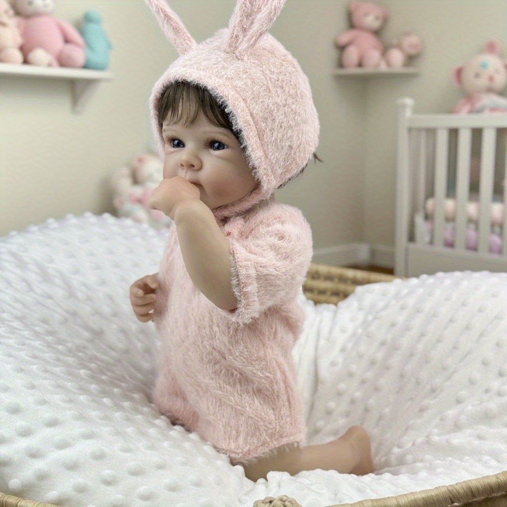 45cm Lifelike Short Hair Bettie Reborn Baby Girl in Pink Clothes