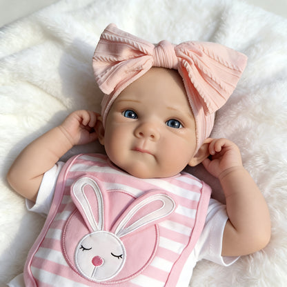 48cm Realistic Open Eyes Bettie Reborn Baby Girl In White bodysuit