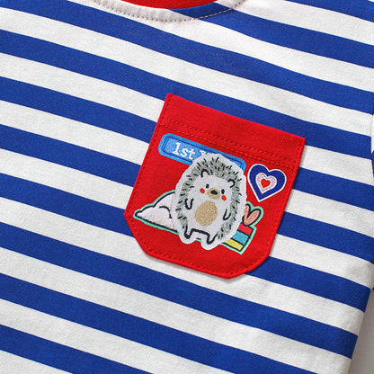 Fashion Striped Round Neck Short Sleeve T-Shirt