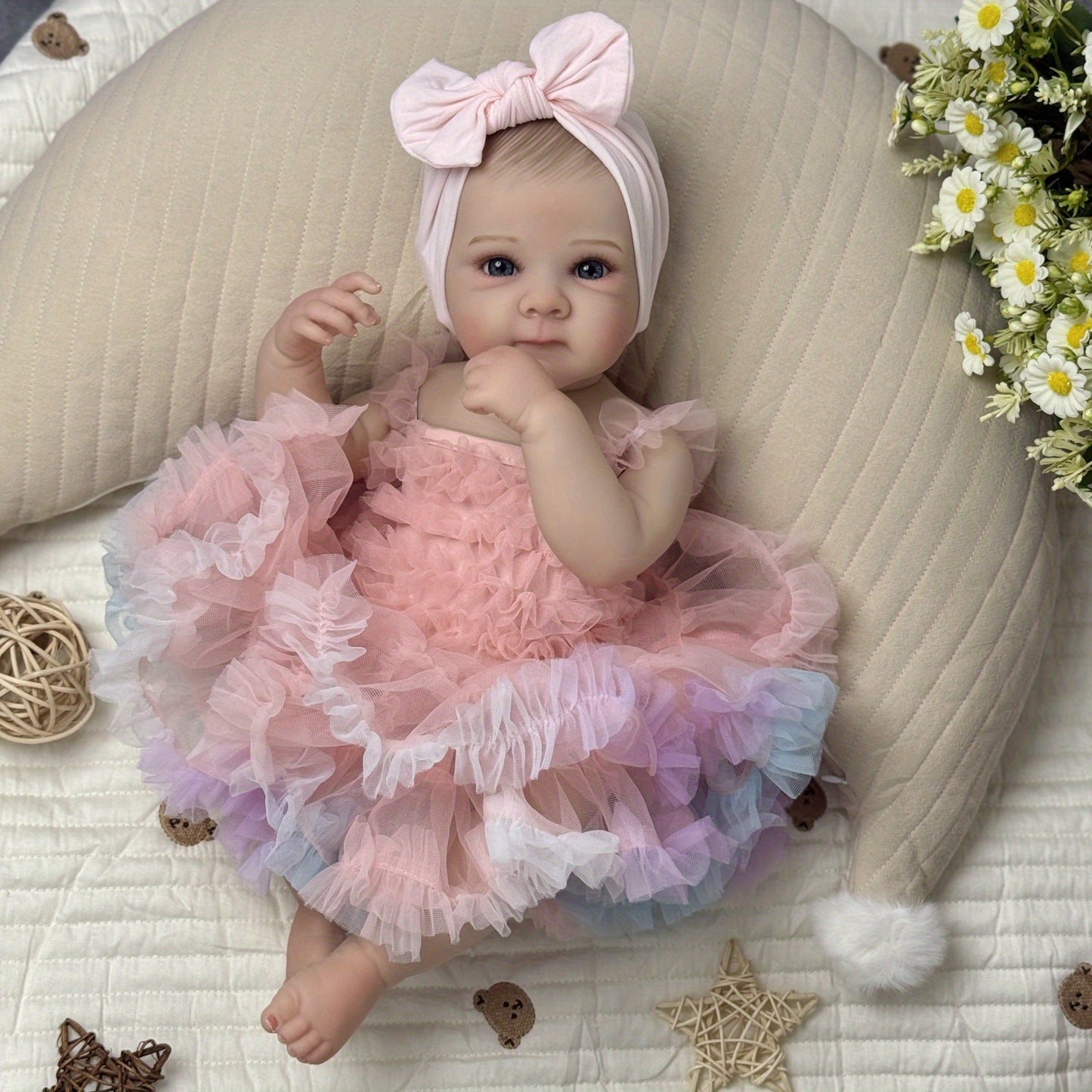 48cm Open Eyes Bettie Reborn Baby Girl In Pink Dress