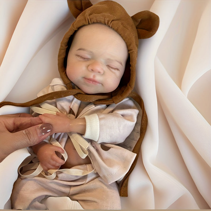 30cm Silicone Closed Eyes Pascale Reborn Baby Girl in Moon Printed Outfits