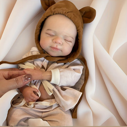 30cm Silicone Closed Eyes Pascale Reborn Baby Girl in Moon Printed Outfits