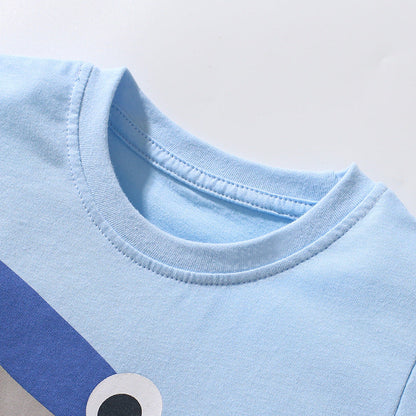 Kids' Cotton T-Shirt with Shark Print
