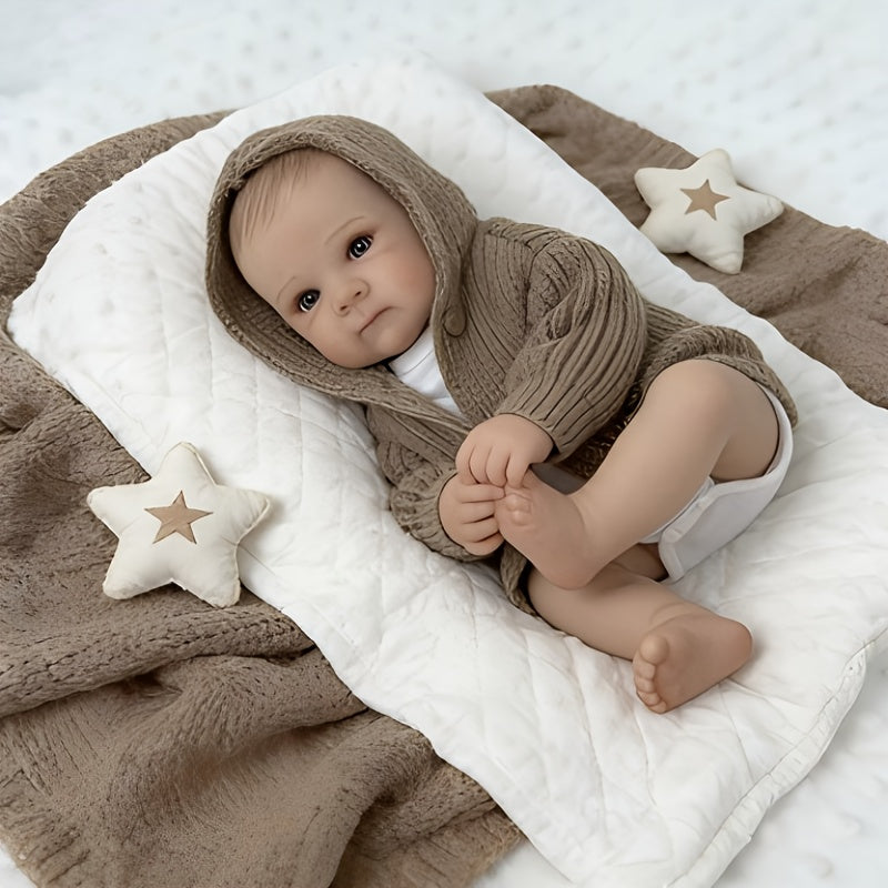 48cm Realistic Open Eyes Bettie Reborn Baby Girl In Brown Sweater