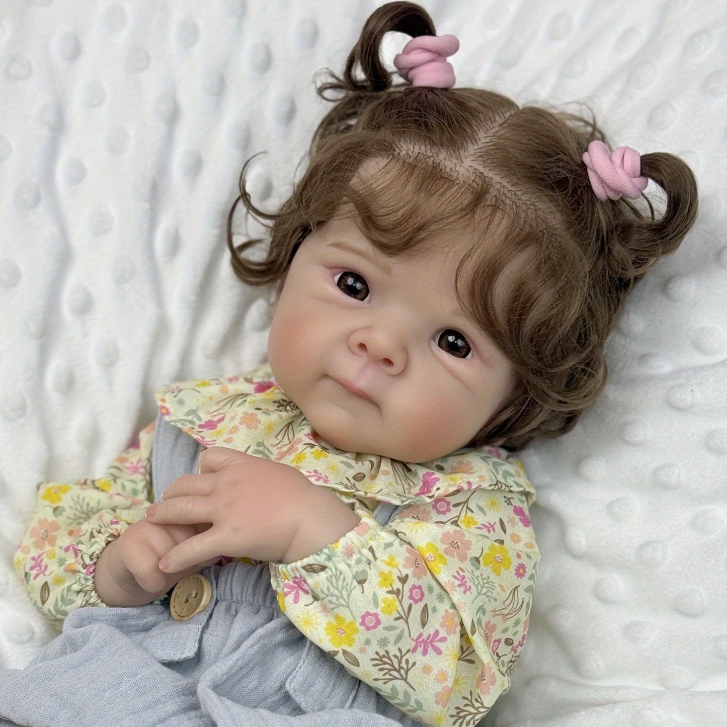48cm Open Eyes Soft Body Reborn Doll Bettie In Floral Clothes