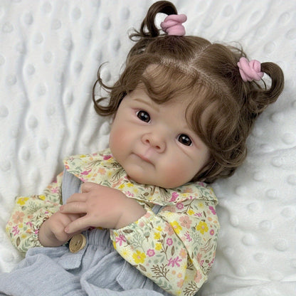 48cm Open Eyes Soft Body Reborn Doll Bettie In Floral Clothes