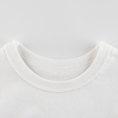 Cartoon Letter Round Neck Short Sleeve T-Shirt