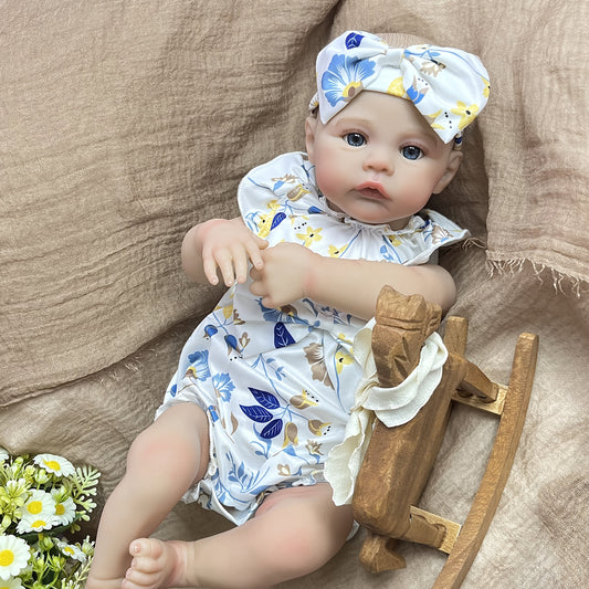 48cm Blue Eyes  Reborn Dolls Girl In Floral Clothes-Meadow