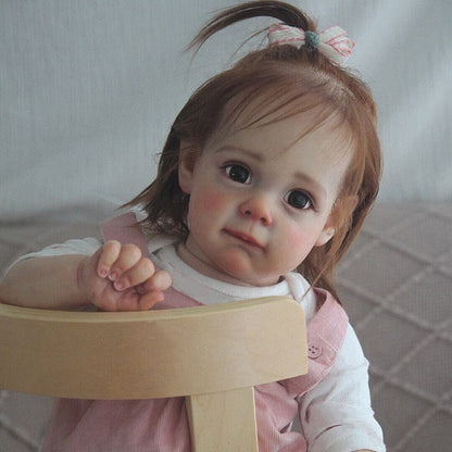 22 Inches Sweet Larry Brown Eyes Reborn Doll Girl- Maggie Series