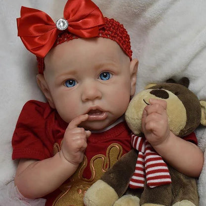22 Inches Blue Eyes Christmas Reborn Doll Girl-Saskia