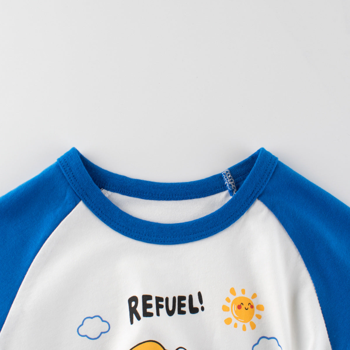 Cartoon Dinosaur Color Block Short Sleeve T-Shirt