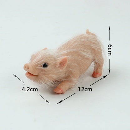 12cm realistic silicone mini reborn pig with open eyes