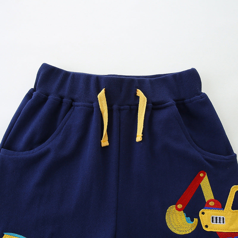 Summer New Cartoon Embroidered Boys' Pants