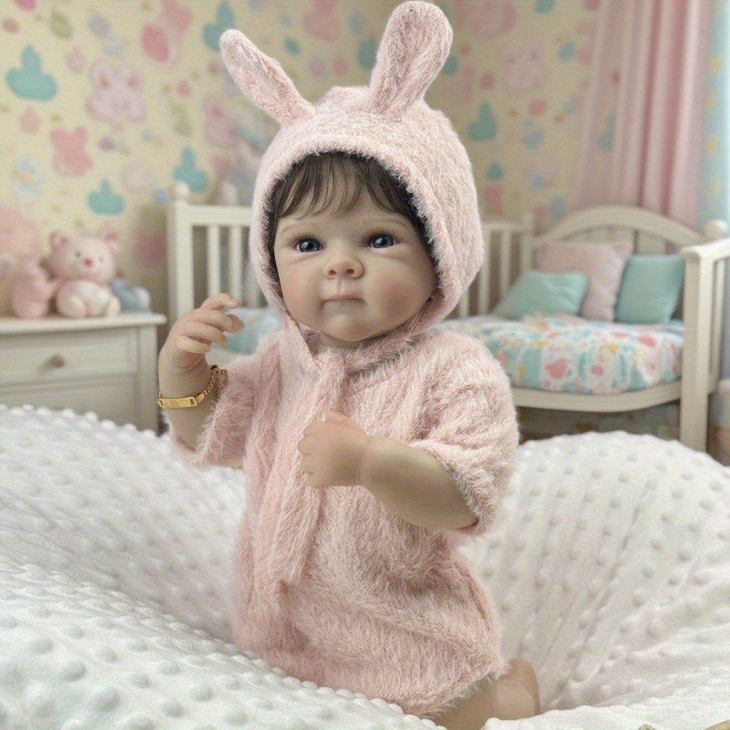 45cm Lifelike Short Hair Bettie Reborn Baby Girl in Pink Clothes