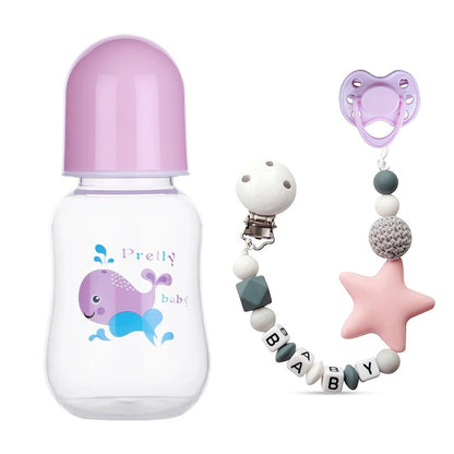 Reborn Doll Baby Bottle Magnetic Pacifier and Pacifier Chain 3-Piece Set