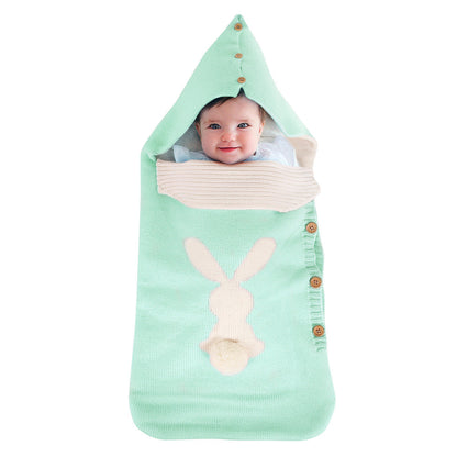 Warm Knit Fleece Bunny Sleeping Bag For 17-24 Inches Reborn Dolls