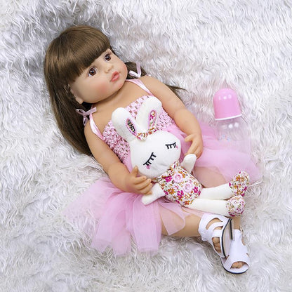 22 inch 55CM Full Body Soft Silicone Reborn Doll Girl
