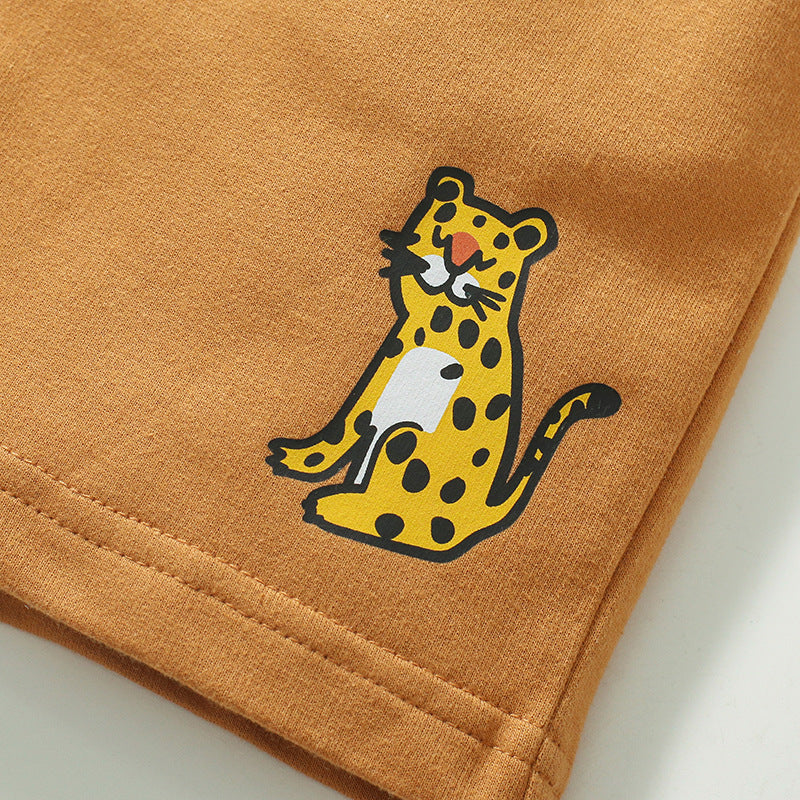 cartoon summer cotton solid color boys' shorts