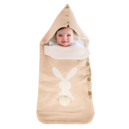Warm Knit Fleece Bunny Sleeping Bag For 17-24 Inches Reborn Dolls