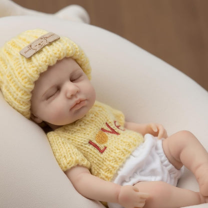 20cm Full Silicone Loulou Reborn Baby Girl In Yellow Sweater