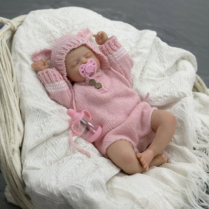 20 Inches 3D-Painted Rosalie Reborn Dolls Girl In Pink knitted clothes