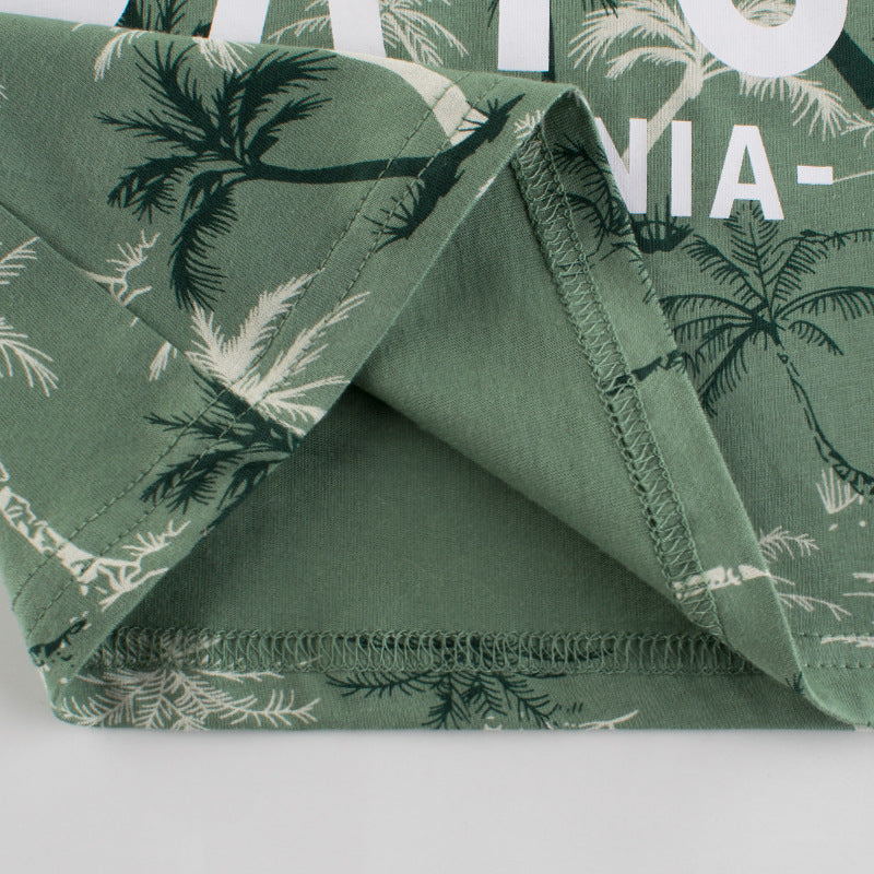 Short-sleeved T-shirt with round neck and Coconut Tree lettering motif