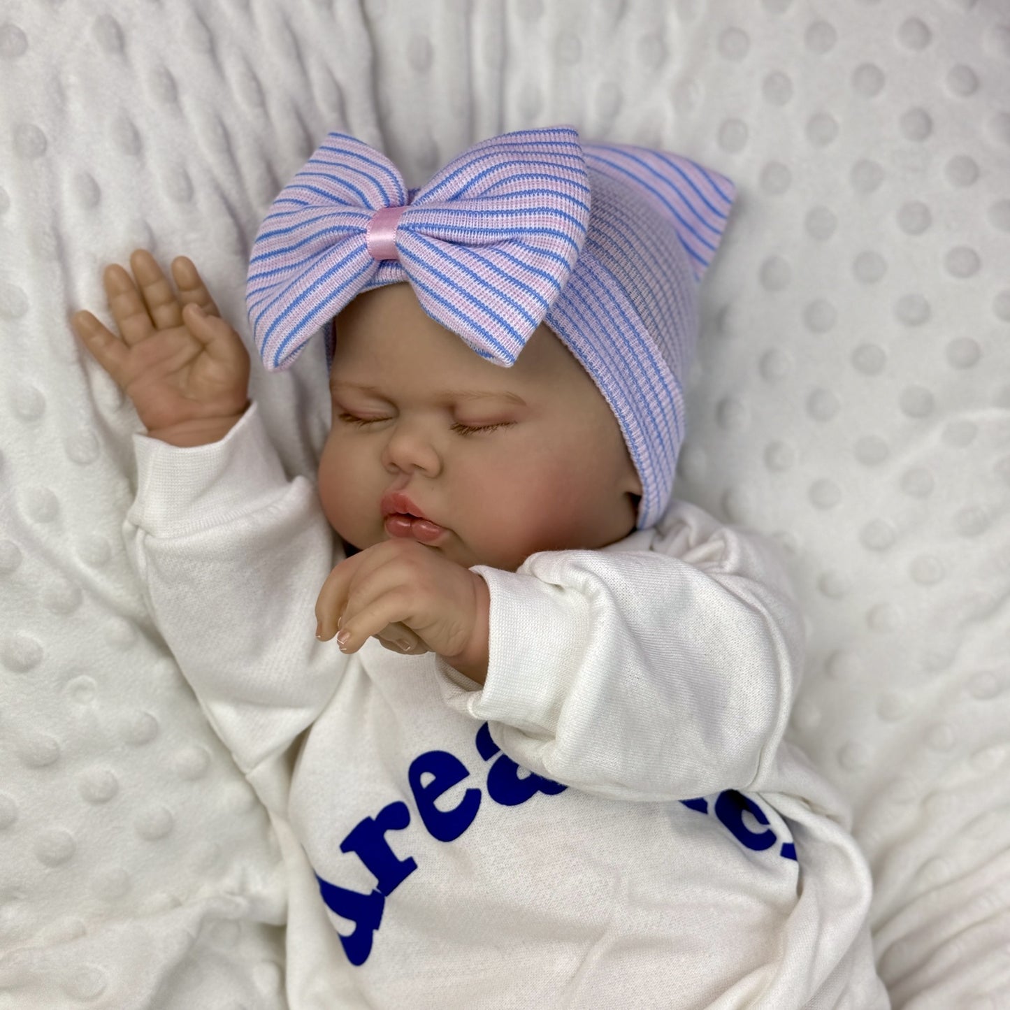 50cm Soft Cloth Body Sleeping Pickle Reborn Doll In Letter Print Onesies