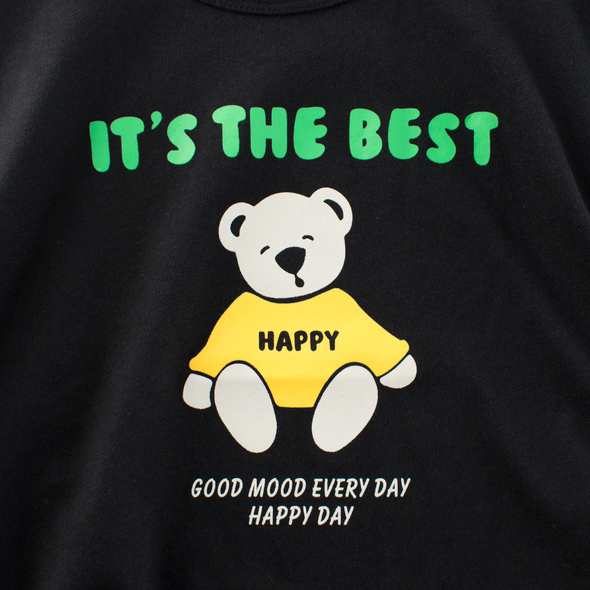 Black Bear Print Kids Short Sleeve T-Shirt