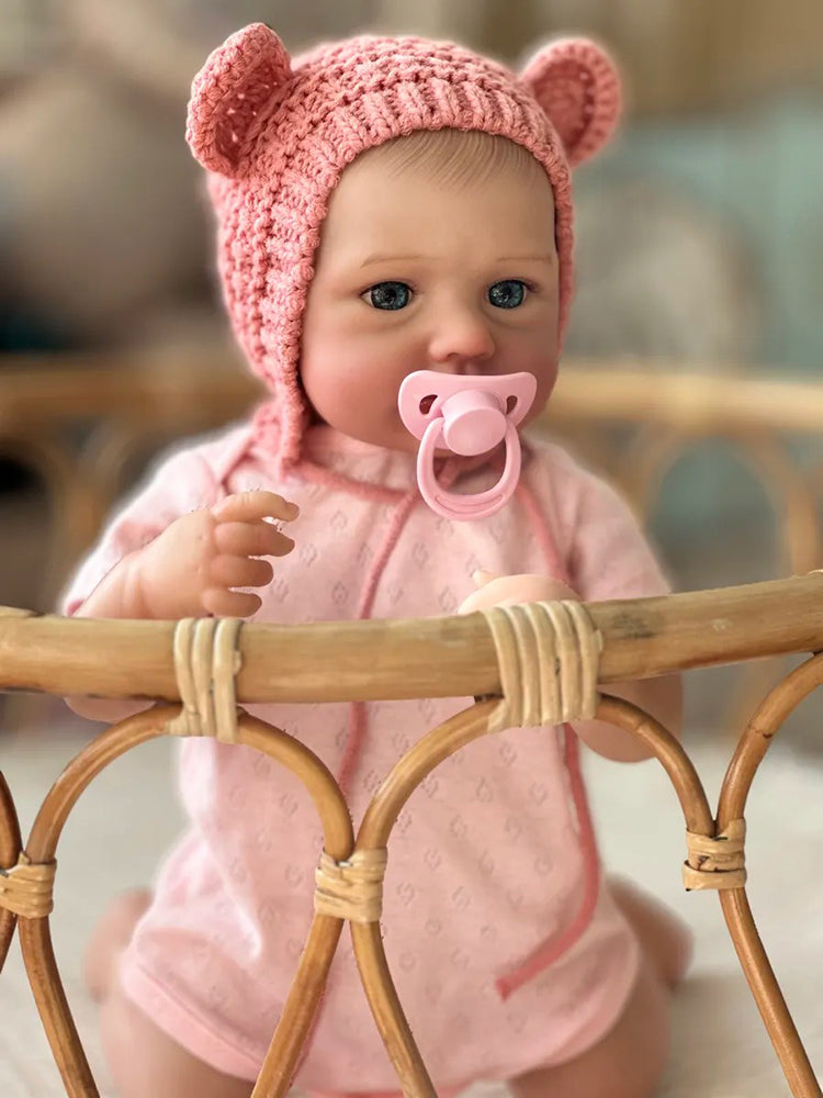 20 Inches blue eyes Loulou reborn Baby Girl With Pink Hat