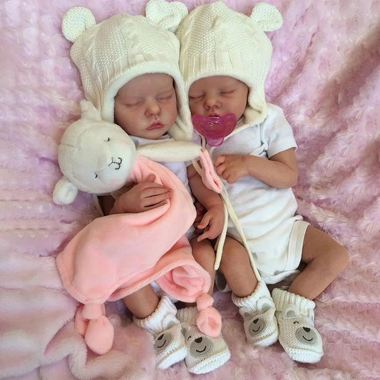 17'' Lifelike Elma and Sylvia Reborn Doll Twin Sisters