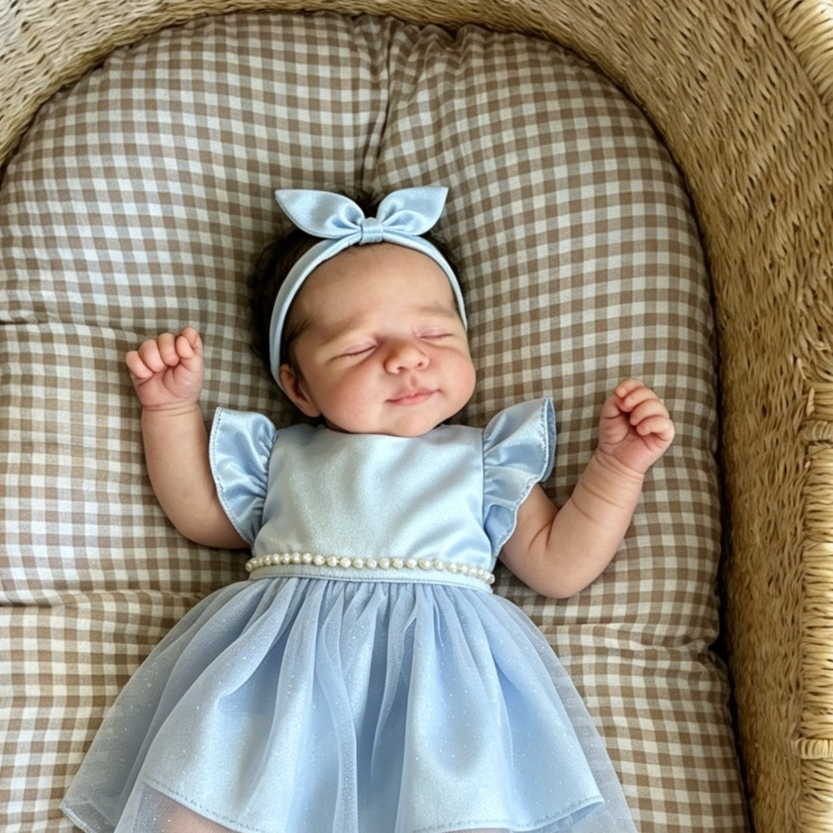 48cm Cute Asleep Pascale Reborn Baby Girl In Blue Dress