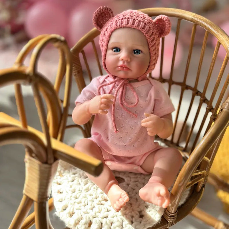 20 Inches blue eyes Loulou reborn Baby Girl With Pink Hat