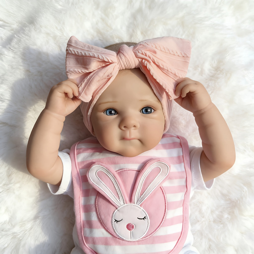 48cm Realistic Open Eyes Bettie Reborn Baby Girl In White bodysuit