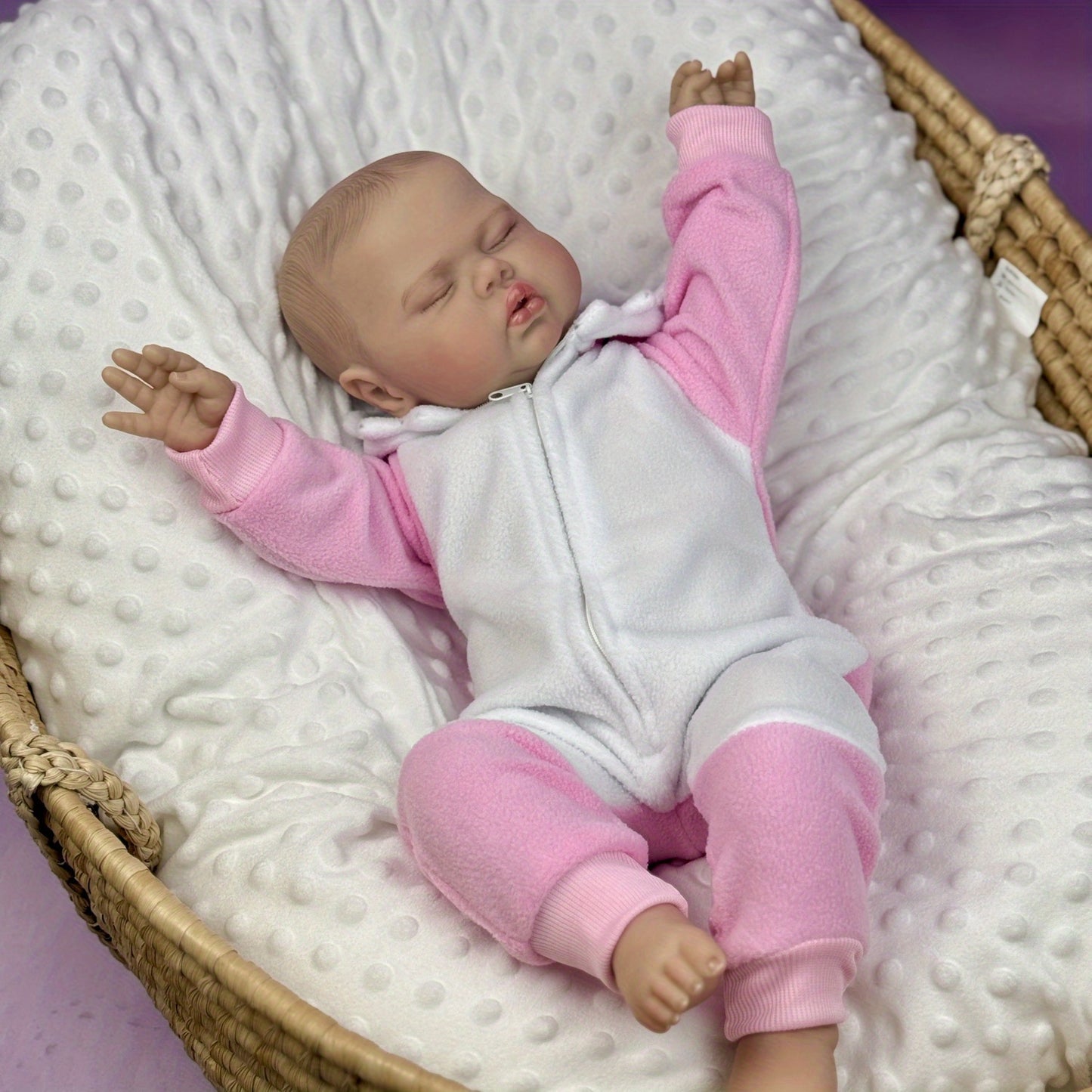 50cm Soft Cloth Body Sleeping Pickle Reborn Doll In Pink Outfit
