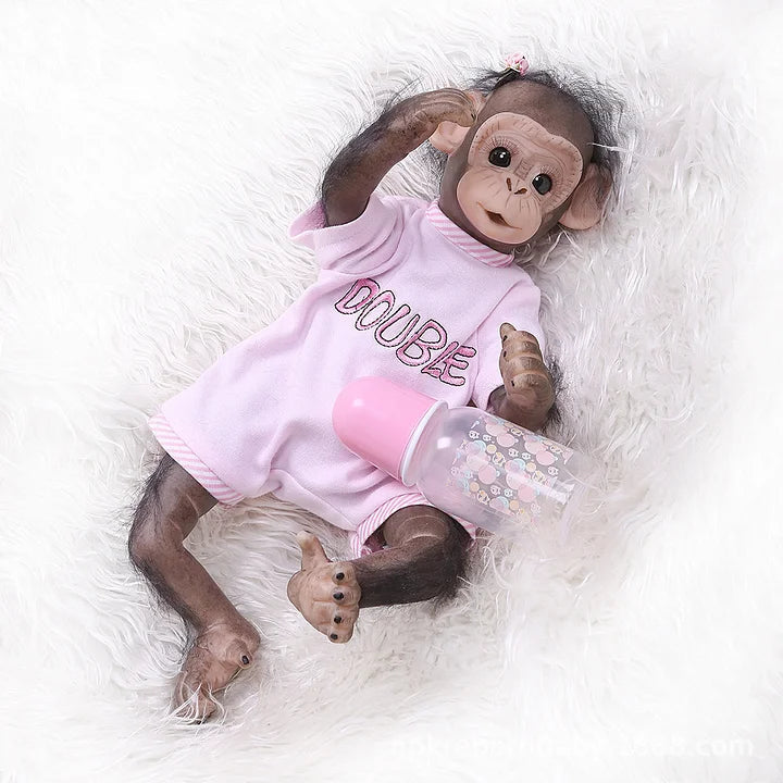 New 40CM Handmade Detailed Painting Reborn Baby Monkey Twins