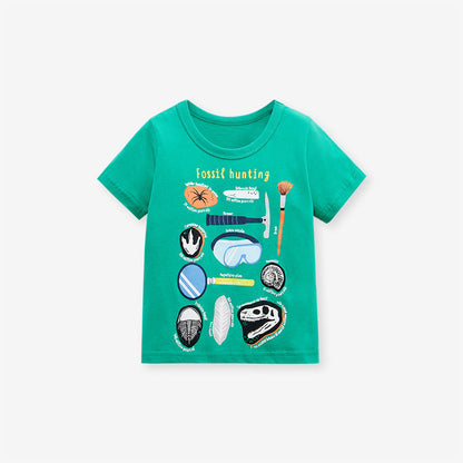 Cartoon Boy Kids Short Sleeve T-Shirt