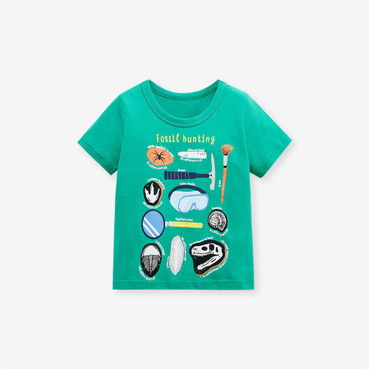 Cartoon Boy Kids Short Sleeve T-Shirt