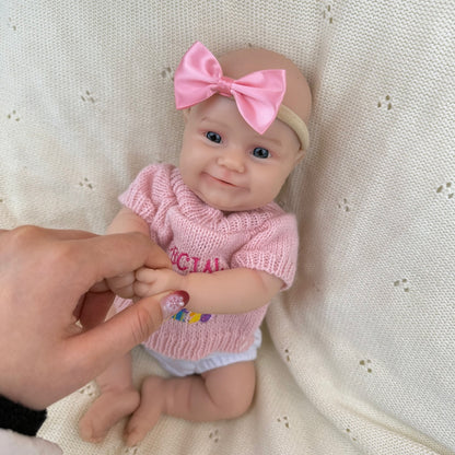 30cm Full Silicone Maddie Smile Reborn Baby Girl in Pink Outfits
