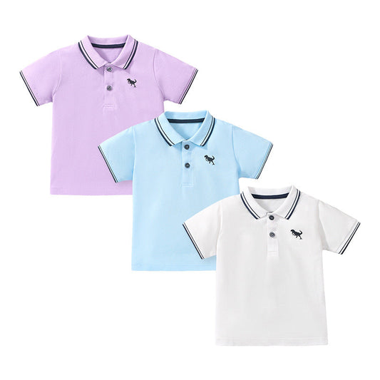 Pure Cotton Polo Shirt for Kids in Color