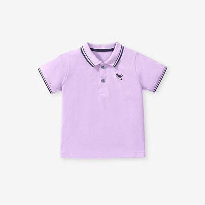 Pure Cotton Polo Shirt for Kids in Color